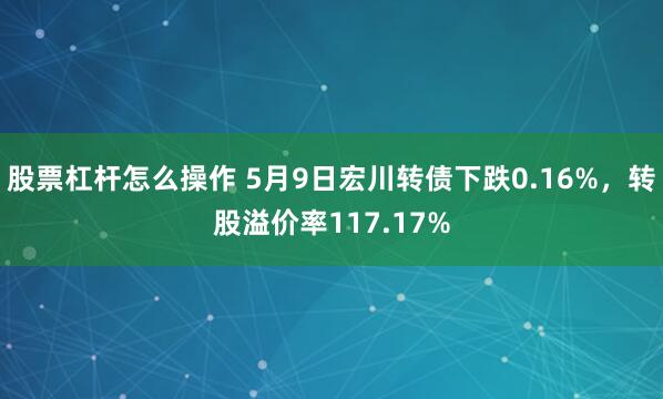 股票杠杆怎么操作 5月9日宏川转债下跌0.16%，转股溢价率117.17%