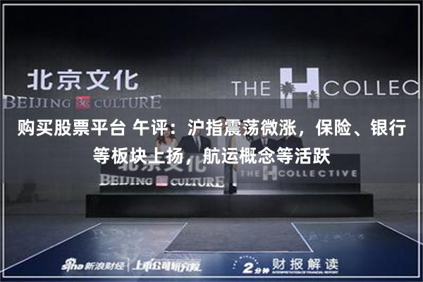 购买股票平台 午评：沪指震荡微涨，保险、银行等板块上扬，航运概念等活跃