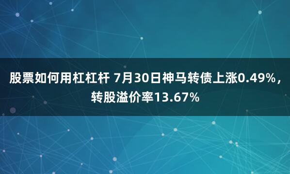 股票如何用杠杠杆 7月30日神马转债上涨0.49%，转股溢价率13.67%