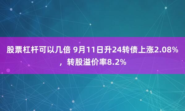 股票杠杆可以几倍 9月11日升24转债上涨2.08%，转股溢价率8.2%